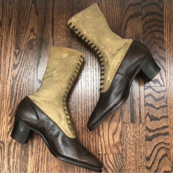 Vintage 1800’s All America Women’s Lace Up Leather/Canvas Victorian Narrow Boots - Picture 7 of 13